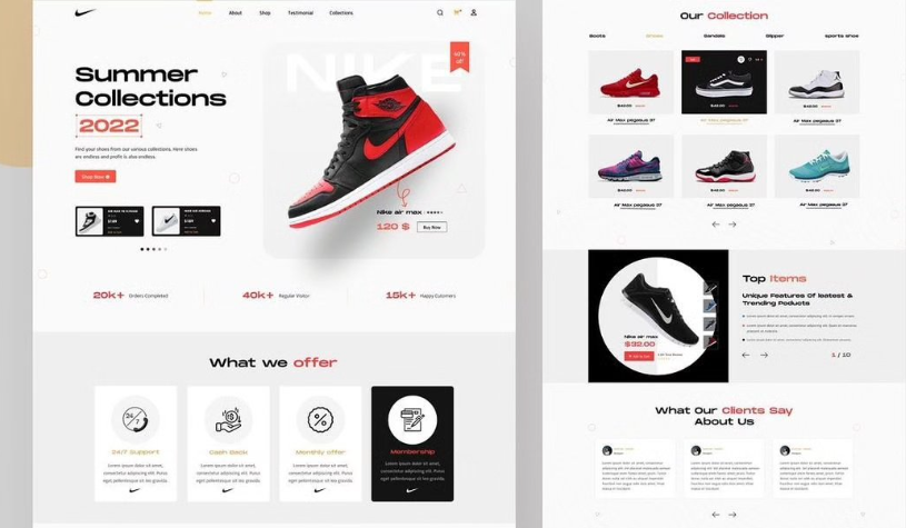 Sneaker ecommerce store layout